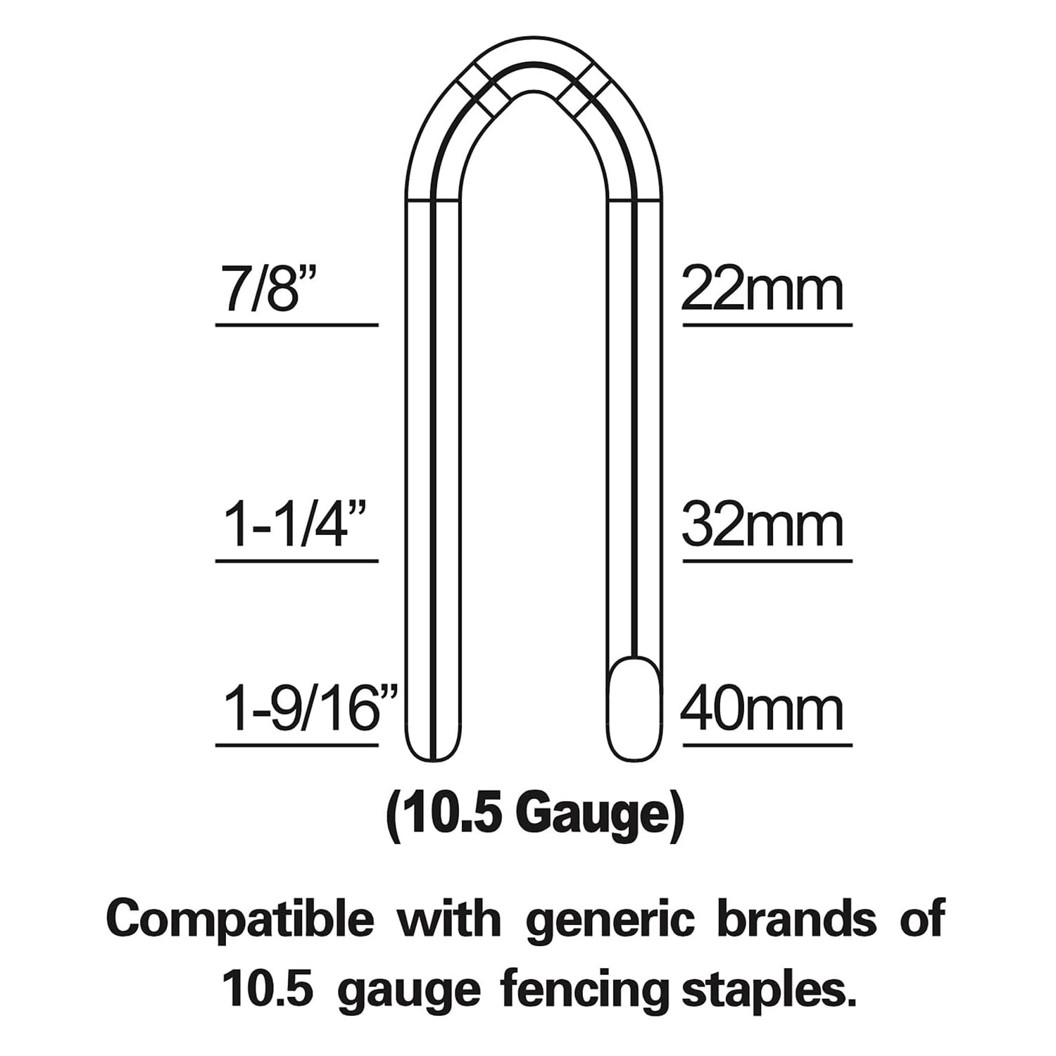 Freeman PFS105 Agrafeuse de clôture pneumatique de calibre 10,5 1-9/16" avec crochet de ceinture réglable en métal et étui
