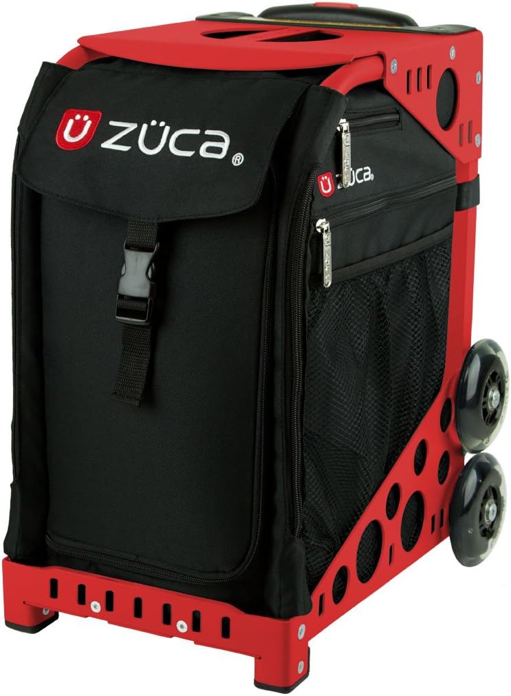 ZÜCA Sport Obsidian Rolling Bag with Red Frame (flashing wheels)
