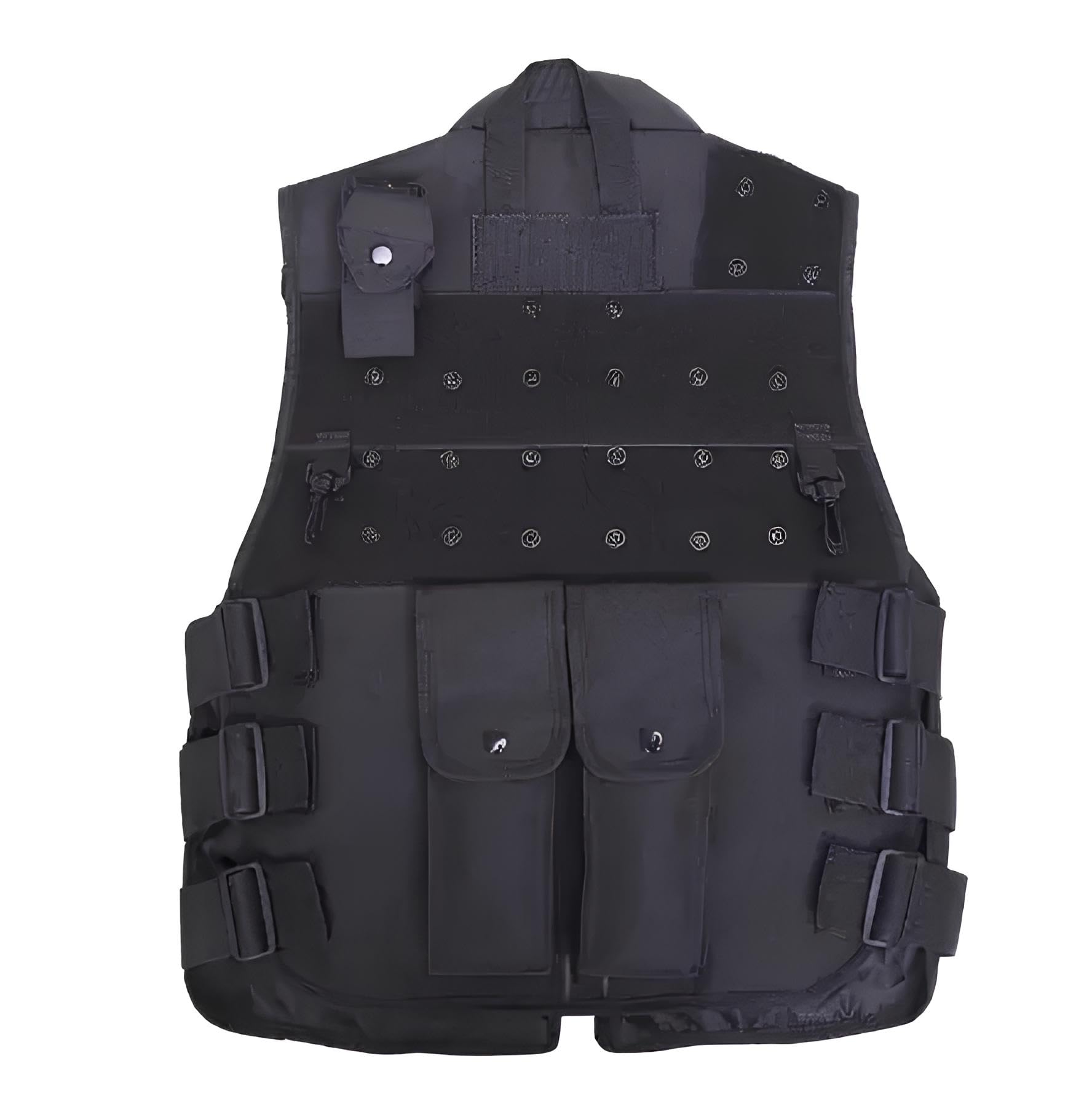 Gilet tattico da uomo, nero, regolabile, in tessuto Oxford, con tasche multiple, per softair, paintball, allenamento, caccia all'aperto, attrezzatura di sopravvivenza, sicurezza e forze