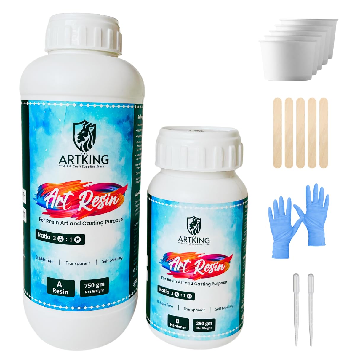 THE ARTKING 3:1 Ratio Epoxy Art Resin Combo Kit for Beginners & Professional Artists | Non Toxic, Bubble Free, Crystal Clear & Non-Yellowing Resin Art Kit (1Kg (750g Resin + 250g Hardener)) (B0C61M2297) Amazon Price History, Amazon Price Tracker