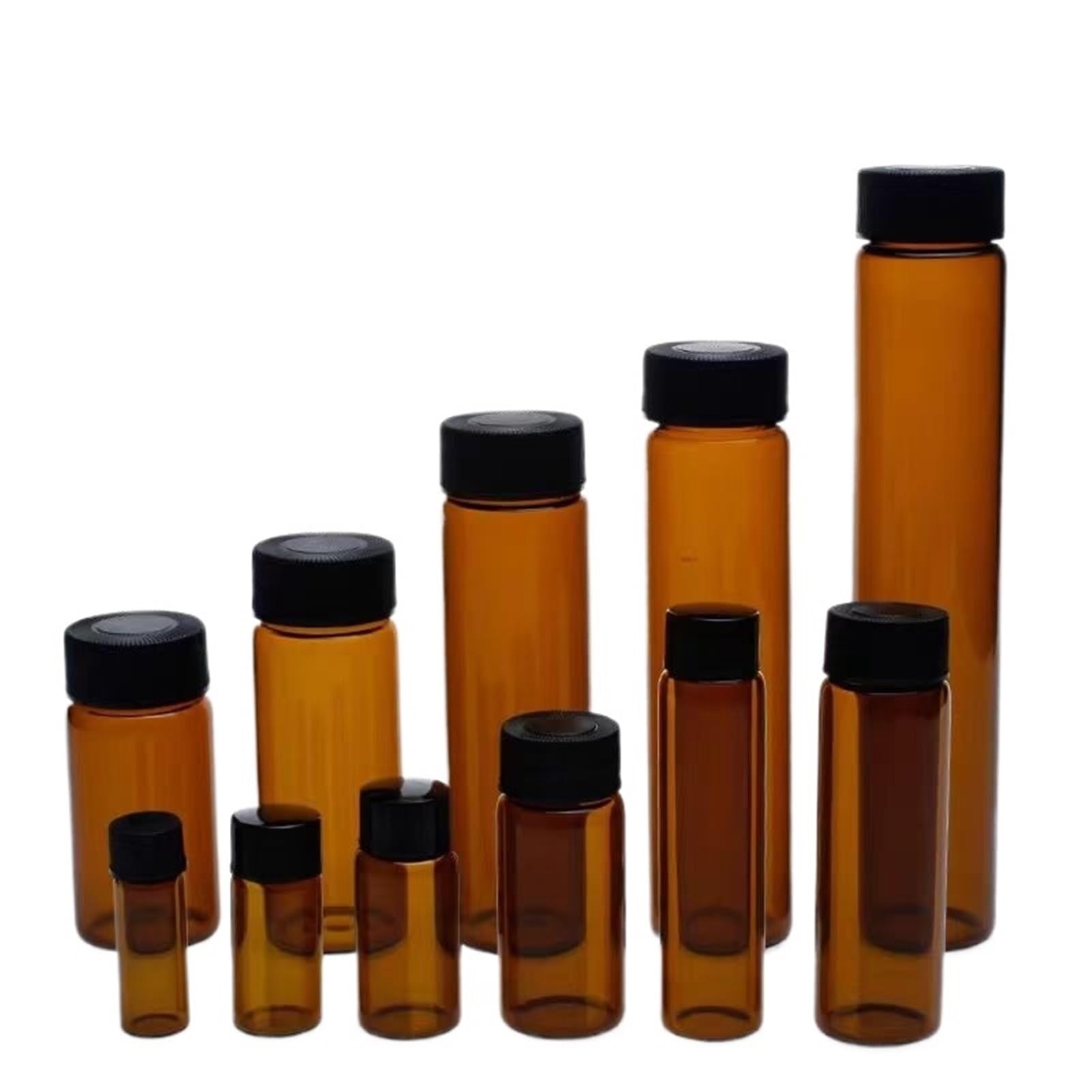 Flaconi for Campioni da Laboratorio ambrati da 2 ml-60 ml Flacone da Laboratorio for Olio Essenziale con Bocca a Vite Marrone(40ml 10pcs)