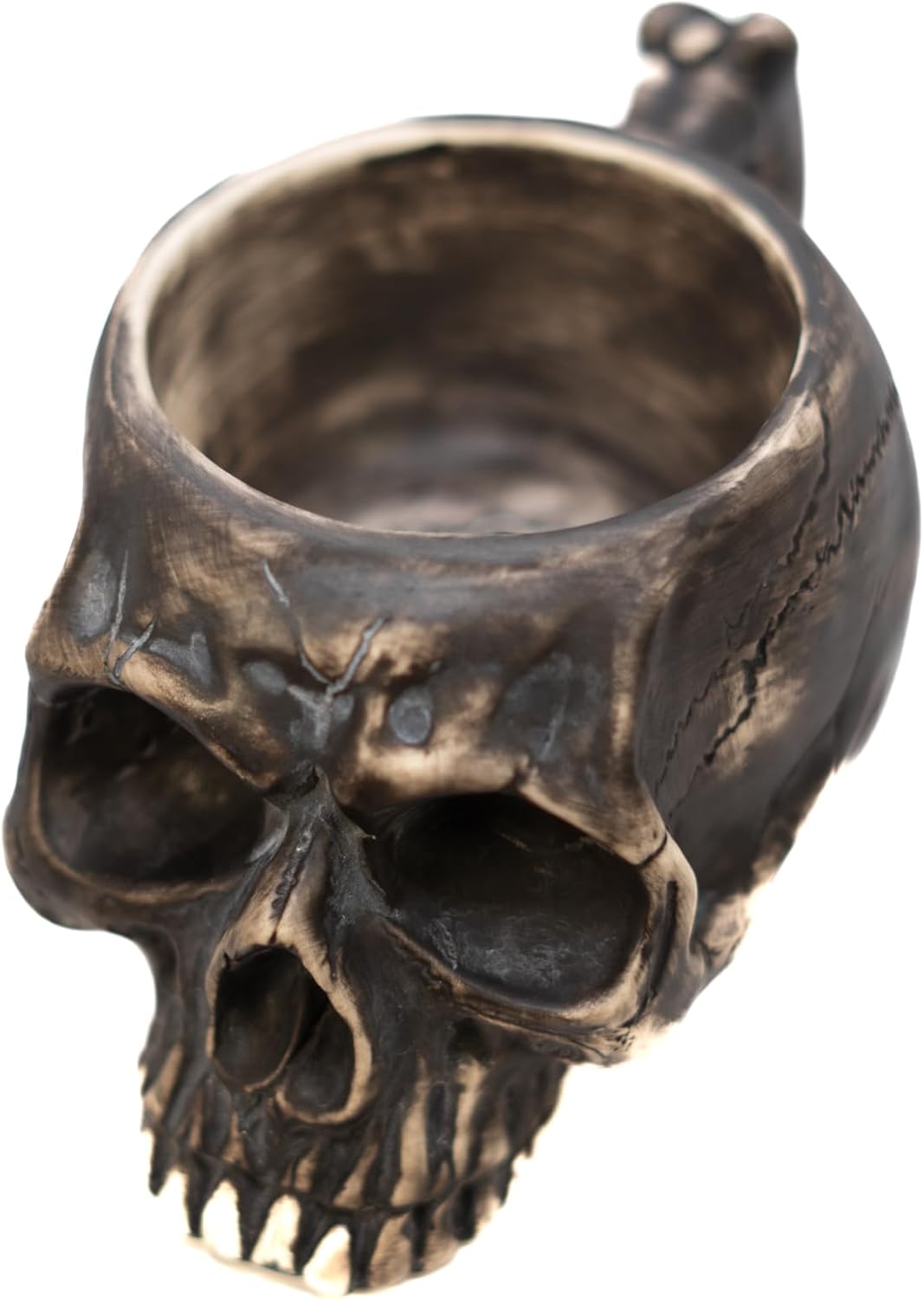 Skull Mug | Black Ceramic Coffee Cup (8 oz) | Gothic Halloween Mug for Tea, Espresso, Cocoa | Dishwasher & Microwave Safe | Unique Gift for Horror Fans, Goth Decor, Skeleton Lovers