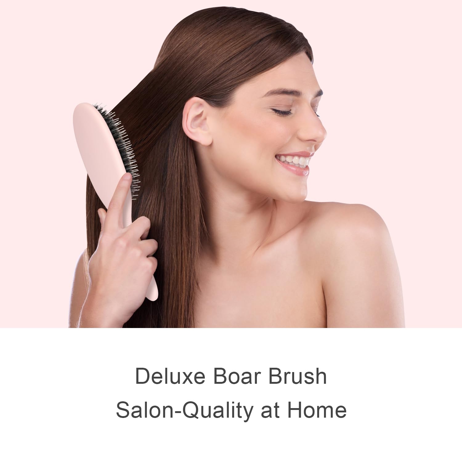 Glidease - Cepillo de cerdas de jabalí de lujo para mujeres y hombres, cepillo desenredante sin esfuerzo, ideal para todo el cabello grueso, fino y fino (rosa)