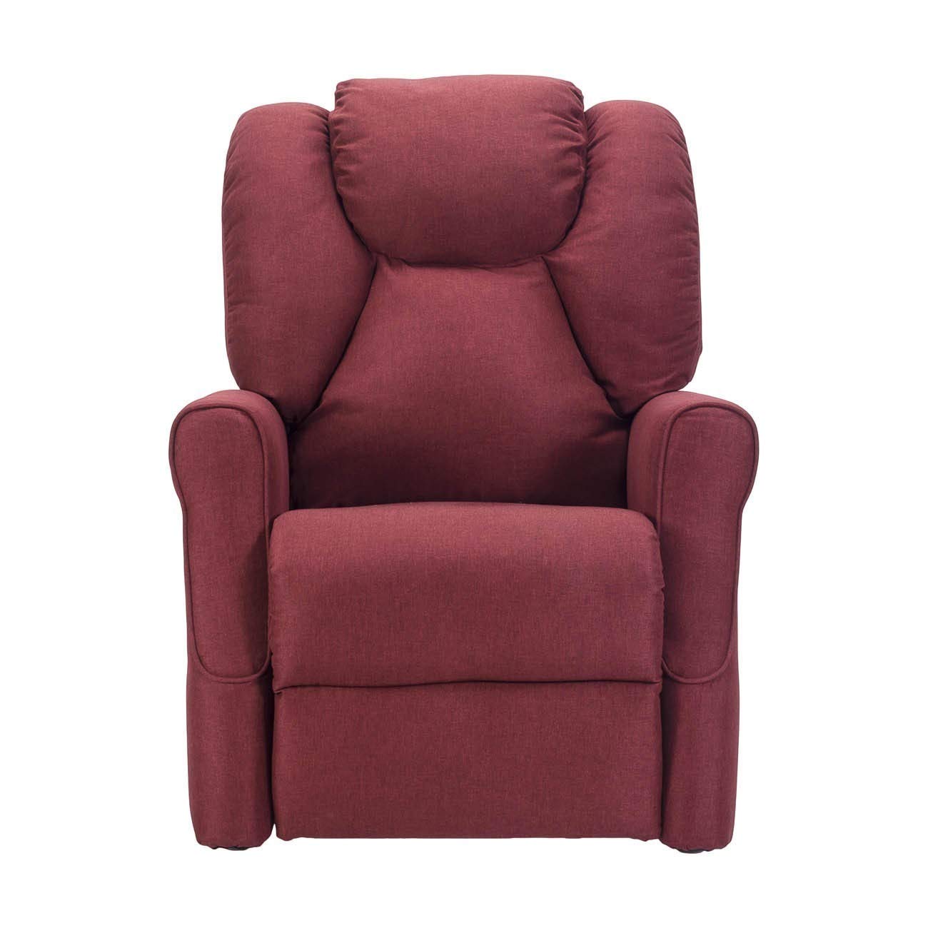 Sime Betty1 PERSONNALISÉ Fauteuil releveur Relax Dispositif Médical Vibromassage kit 4 Roues siège à Micro-Ressorts Doux résistant aux Taches Rouge foncé