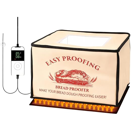 Folding Bread Proofing Warming Box with 50°F to 113°F Temp Control & 12H Timer, Dough Heater Warming Box - 16 x 12 x 10 IN Large Container for Fermenting Dough - Pizza Sourdough Proofing Container