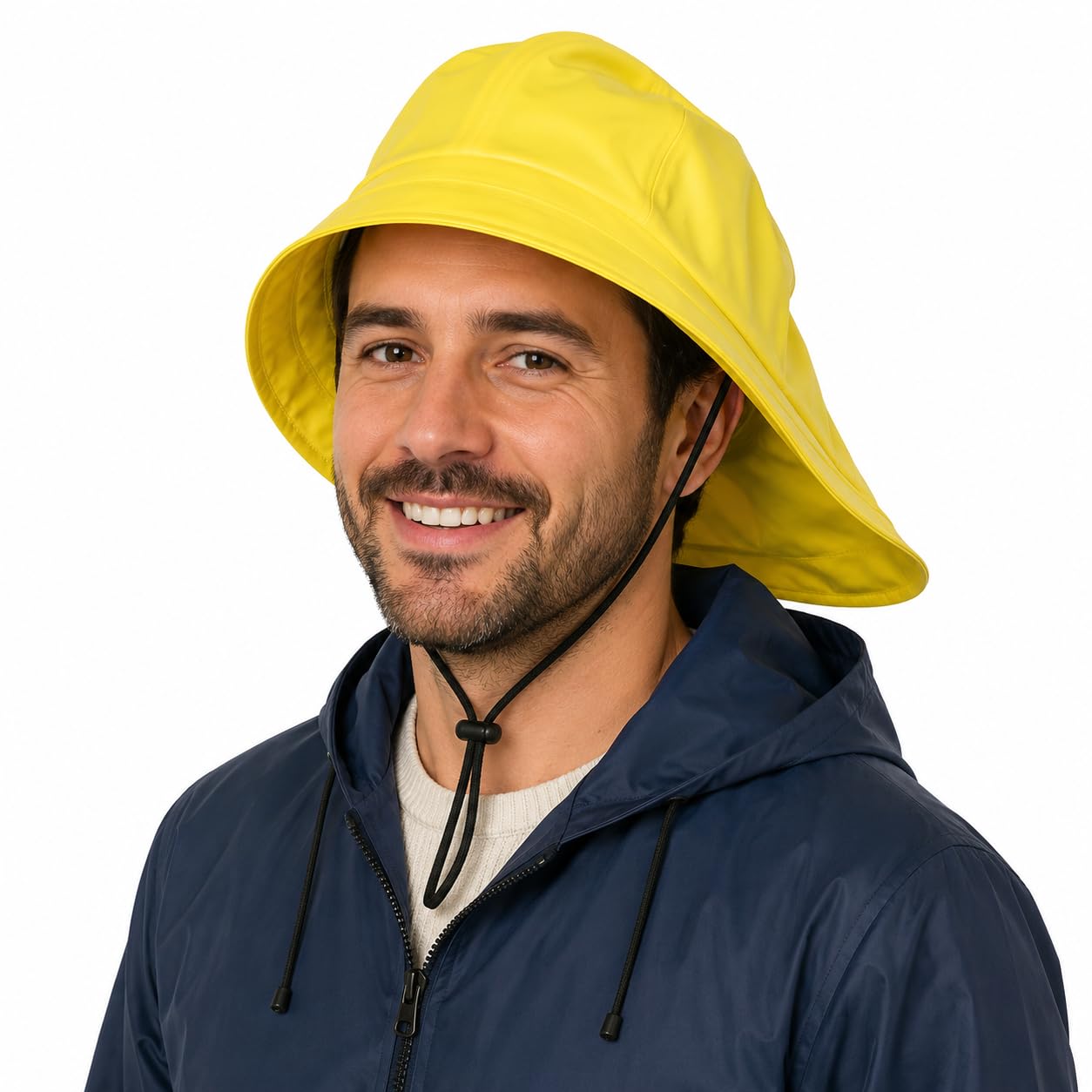 jokeshop Yellow Sou'wester Fisherman Waterproof Hat Unisex Fishing Outdoor Rain Hat Halloween Fancy Dress