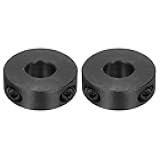 uxcell 2pcs Double Split Shaft Collars 14mm Bore, Two-Piece Clamping Collar 35mm OD 12mm Thickness Carbon Steel Lock Collar Clamp with Set Screws (Black Oxide)