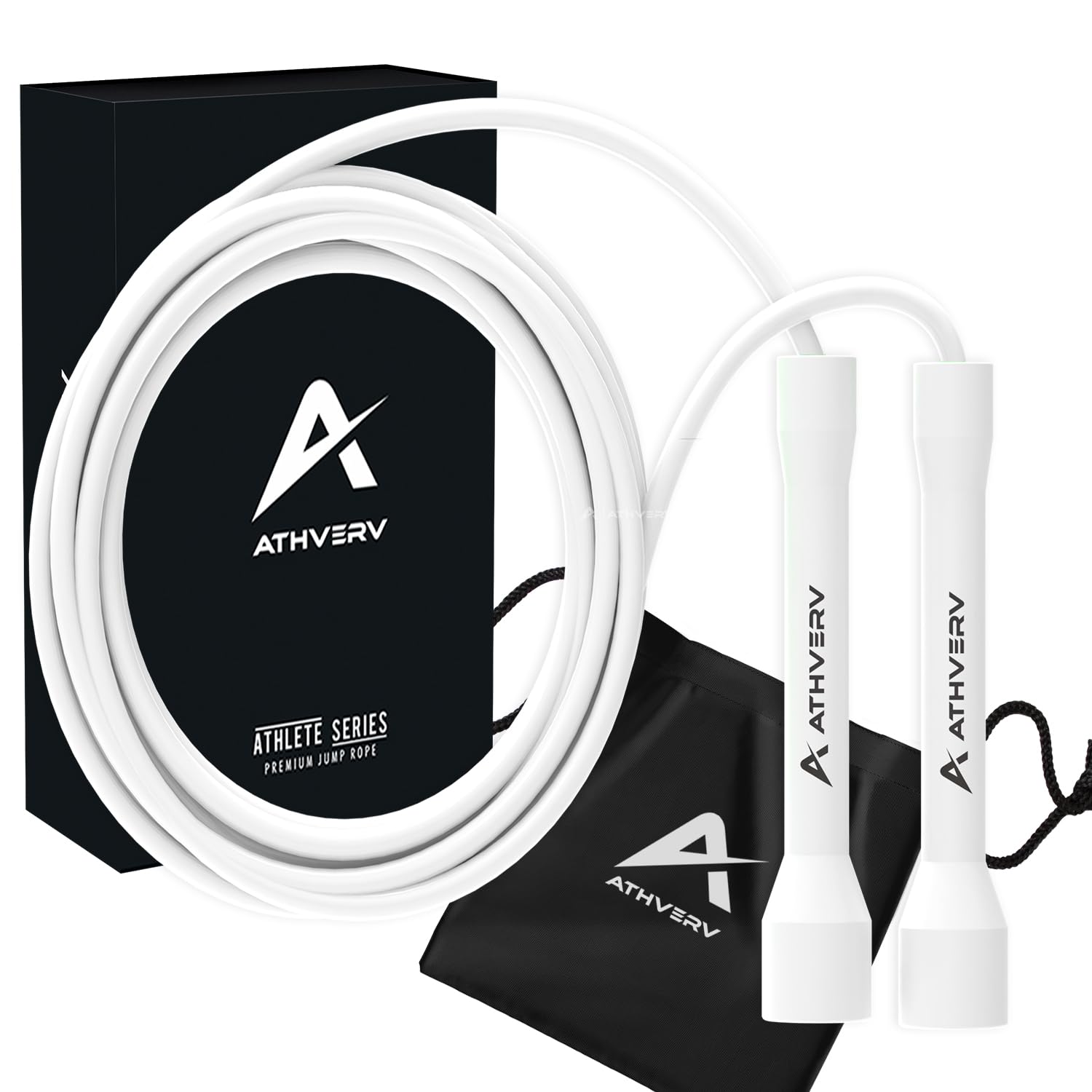 Athverv Adjustable Skipping Rope (White)-image-27