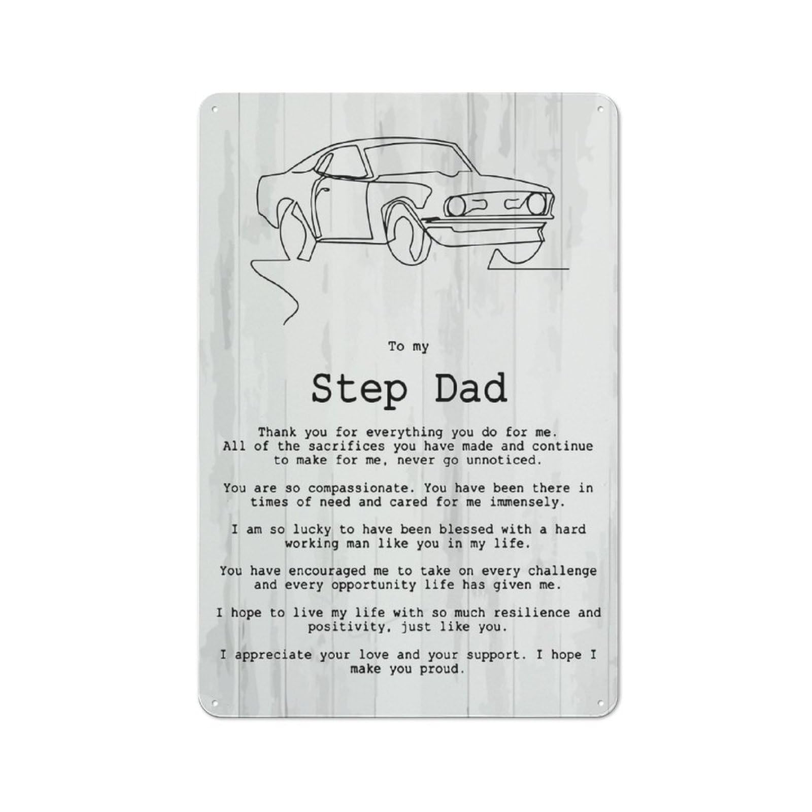 Junmoney Style-9 To My Step Dad Retro Tin Sign 30X20cm For Café Or Restaurant, Housewarming Wall Decor For People Furnishing Café And Restaurant