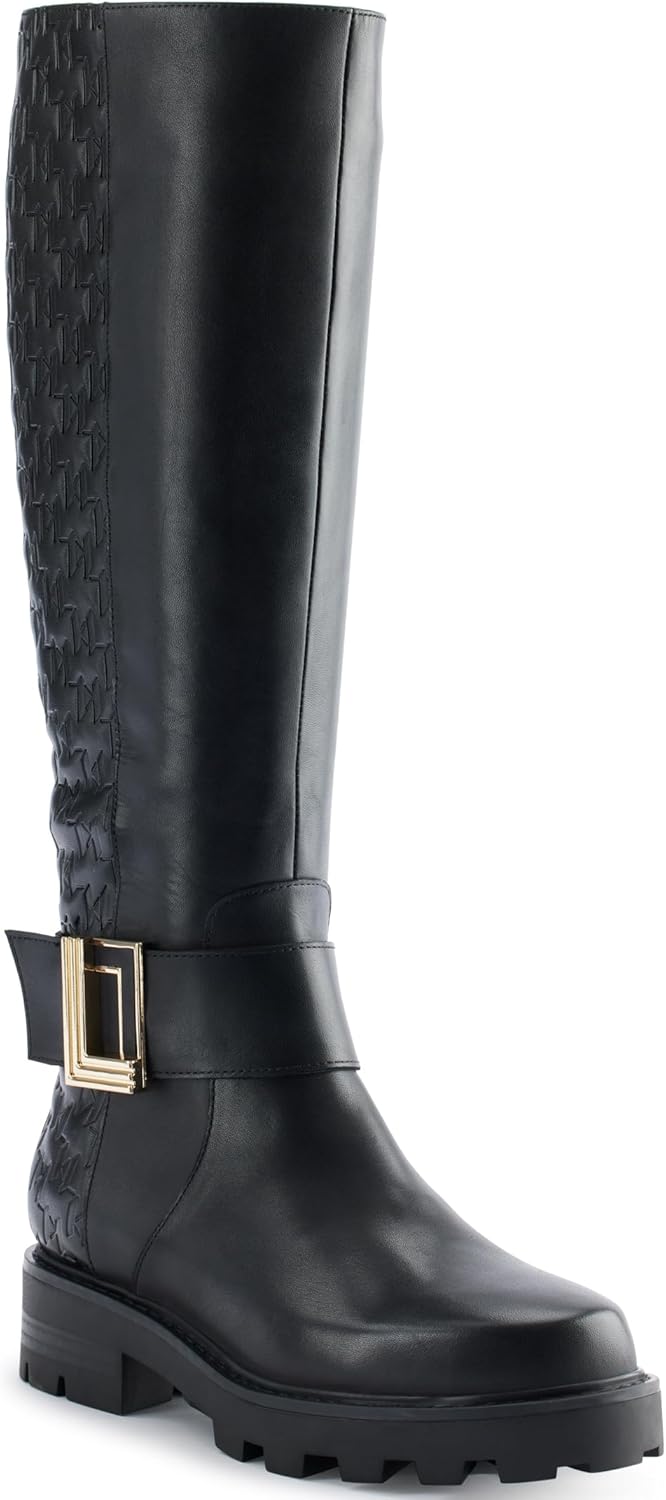 KARL LAGERFELD womens Meara II Knee High Tall Riding Boot