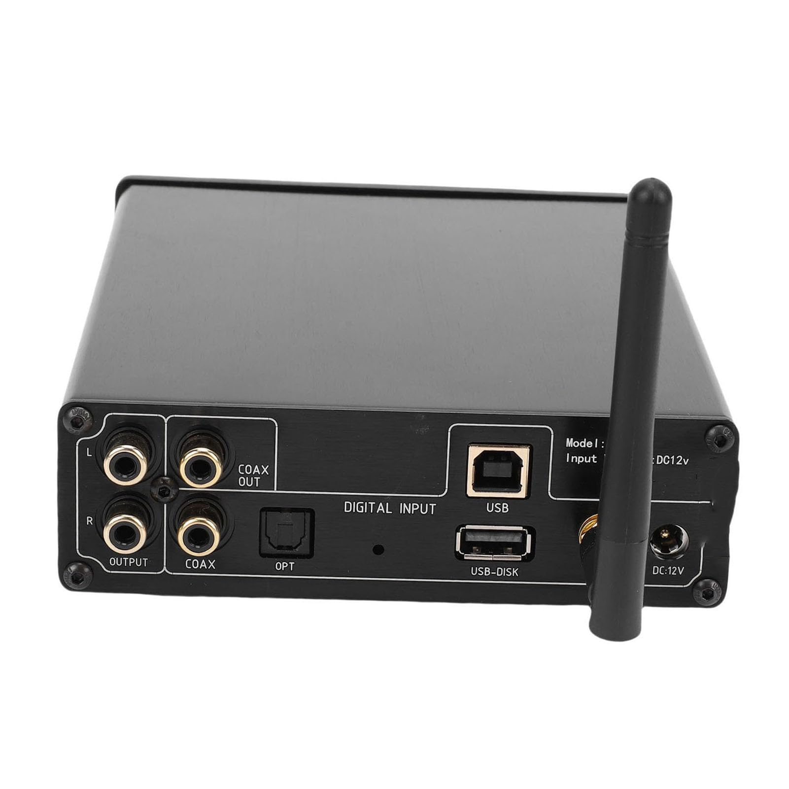 Generic Amplificador Receptor Bluetooth 5.4 con Decodificador de Sonido HiFi para Audiófilos, Pantalla TFT para una Experiencia de Usuario Mejorada, Material de Aleación de Aluminio (Enchufe de la UE)