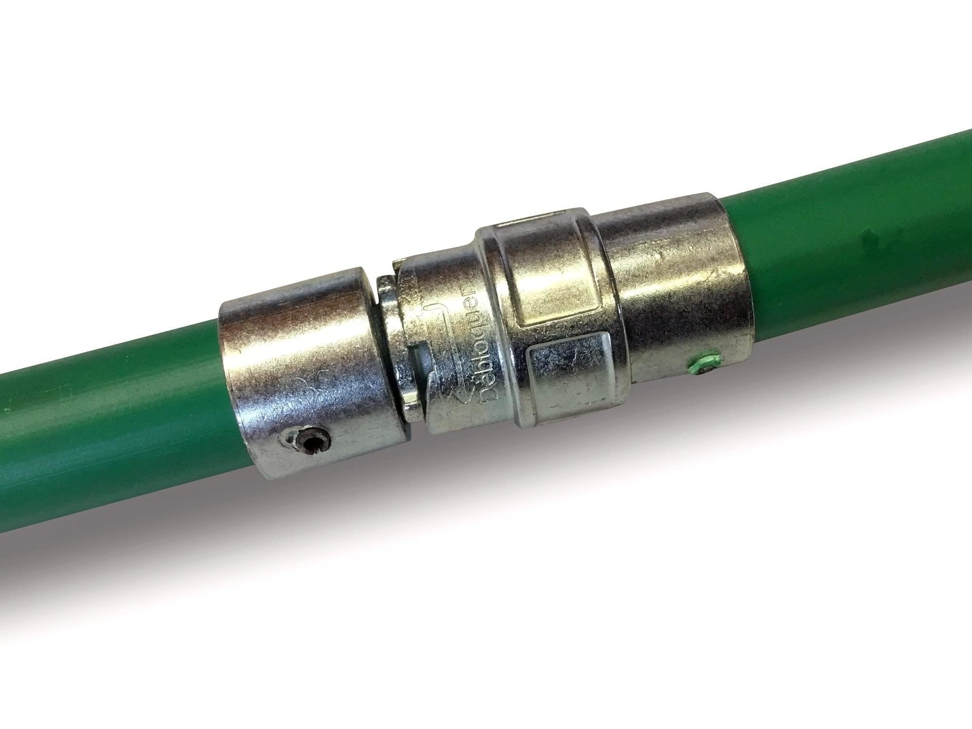 Kit Profesional de Limpieza para conductos no revestidos | Cepillo de Acero | Ø 150 mm | 8 m con 6 Varillas Verdes autobloqueantes Ø 18 mm Huecas | Resorte de Inicio | Chimeneas | Kibros 5KIT15ACO