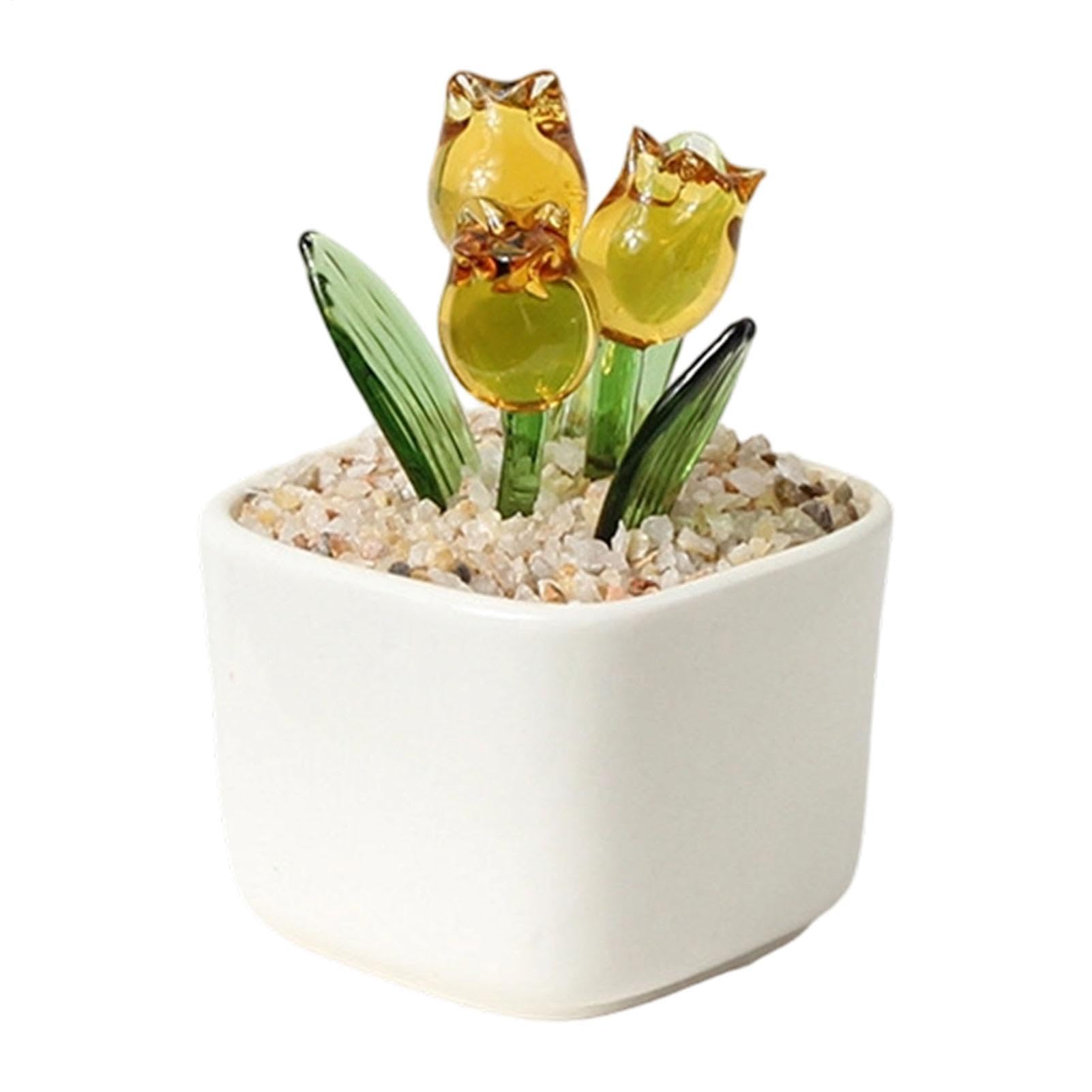 Bouquet de fleurs en cristal, sculpture artisanale élégante pour déco de maison