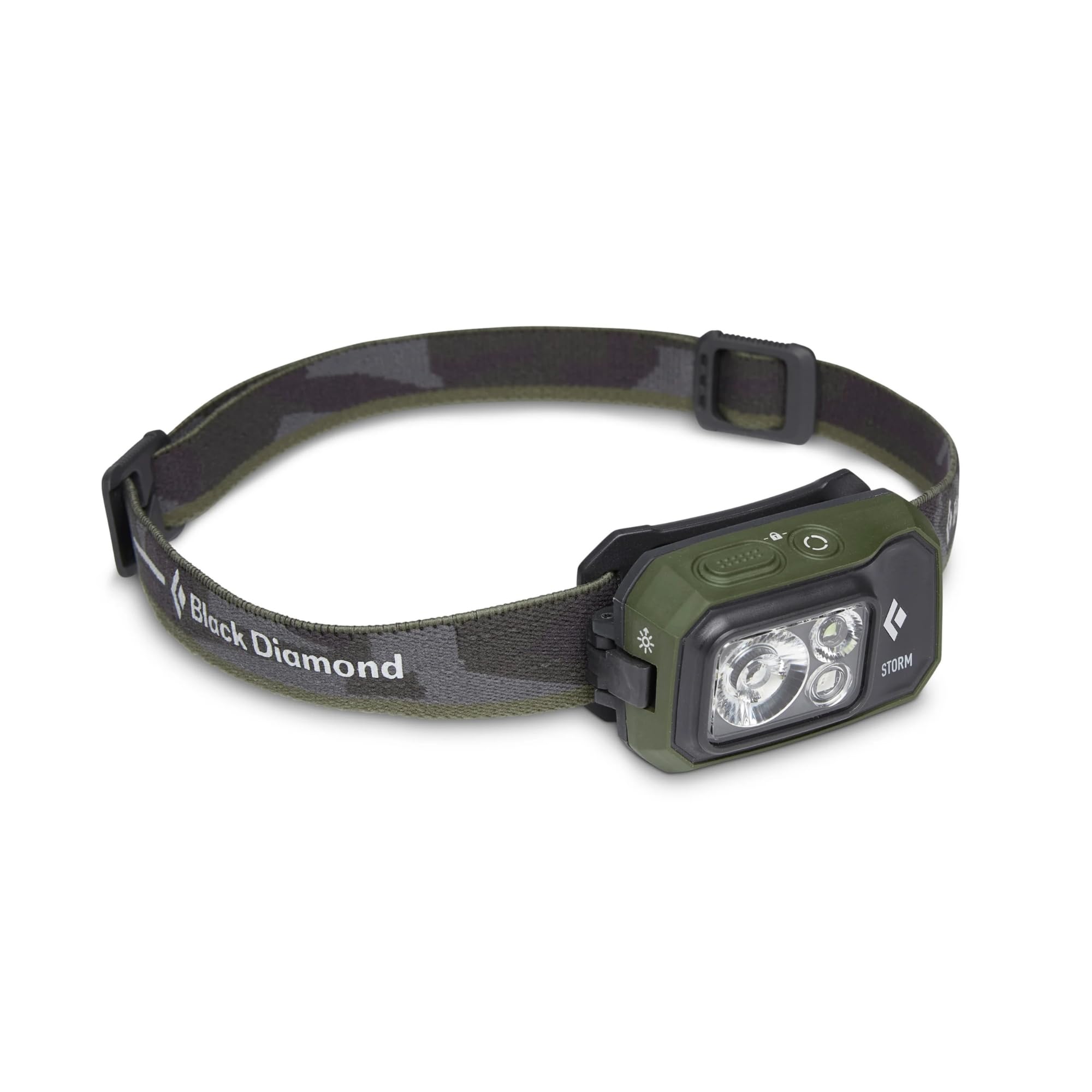 BLACK DIAMOND Storm 450 Headlamp, AAA Powered, Dimmable, BD Dark Olive | 450 lumens, red night vision, Brightness Memory, PowerTap, battery meter tracks runtime, dual-fuel compatibility