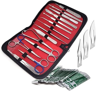 45Pcs Advanced Lab Kit for Biology & Veterinary Students Anatomy Lab Botany Stainless Steel Scalpel Knife Handle Blades Premium Tools