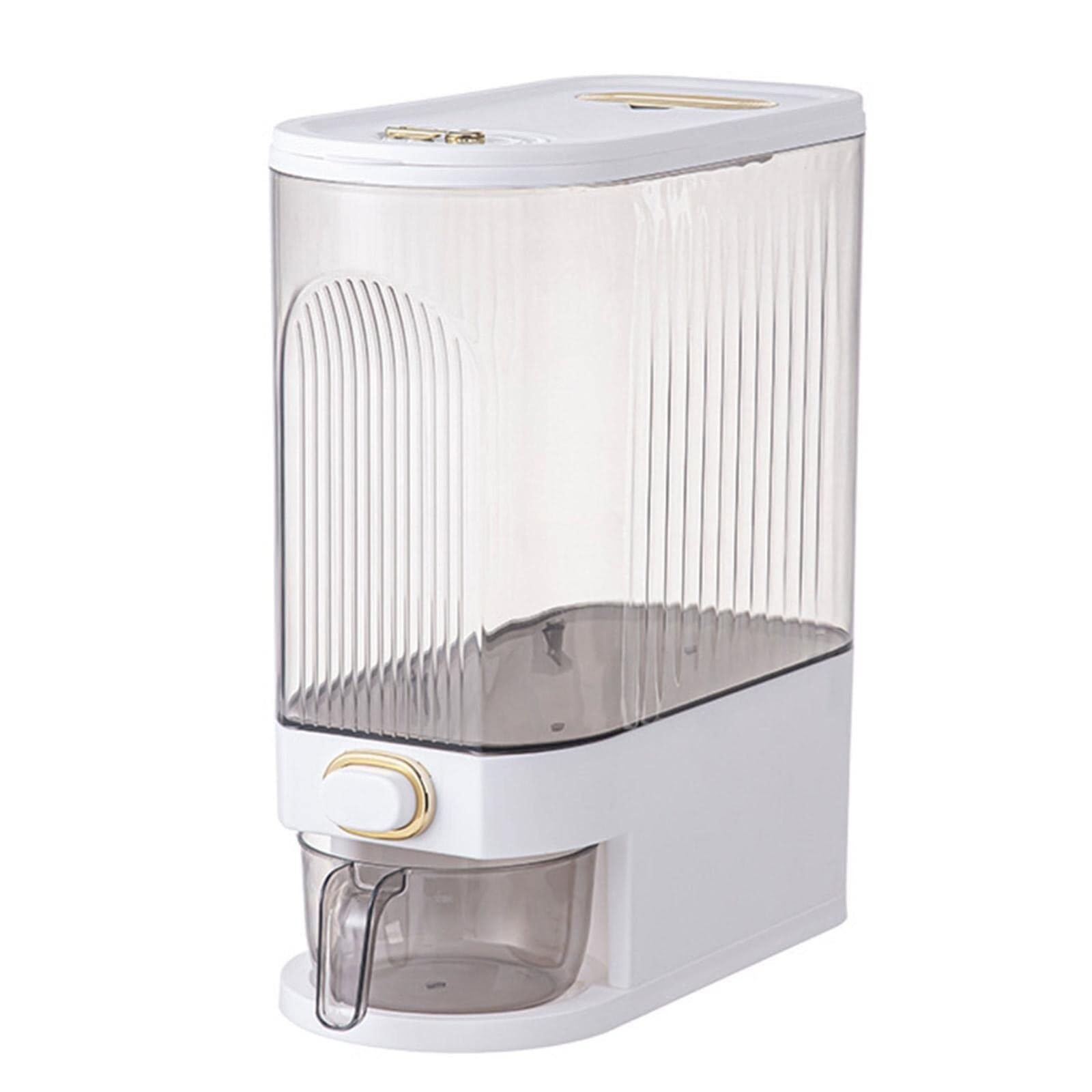 Dispensador De Cereales Para Cocina Dispensador De Almacenamiento De Cereales, Cubo De Almacenamiento, Contenedor De Almacenamiento De Alimentos Con Taza Medidora Recipientes Para Cereales Desayuno(Wh