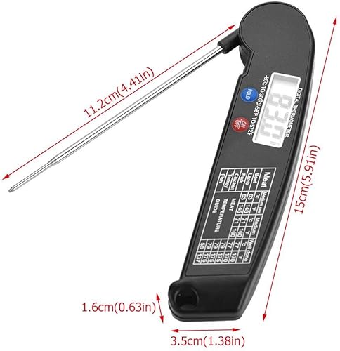 Miniatura 5 de ViaGasaFamido Termómetros de carne Termómetro de cocina Termómetro digital multifuncional para alimentos Termómetro plegable para asar a la