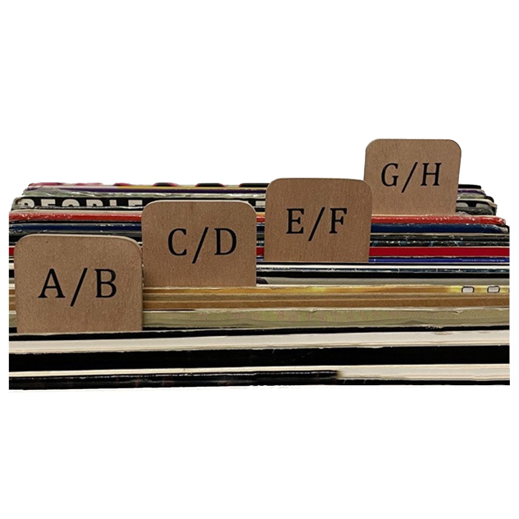 Divisori per Dischi in Vinile 52 Pezzi, Divisori in Ordine Alfabetico dalla A alla Z, Dischi in Legno, Divisori per Etichette, per Album, CD, Libri, Scaffali, Classificazione di Archiviazione