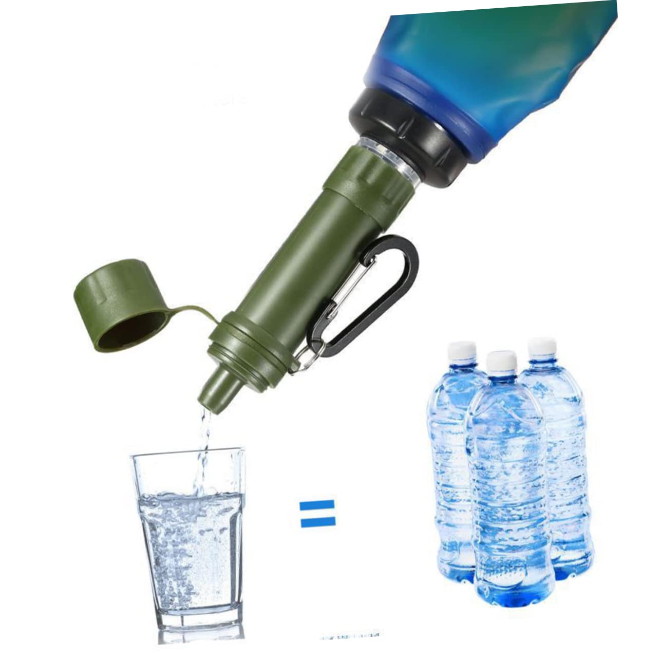3pièces Filtre à Eau Portable Et Compact Pour Camping Purificateur De Poche Et Pratique Pour Randonnées Et Survie Plein Air