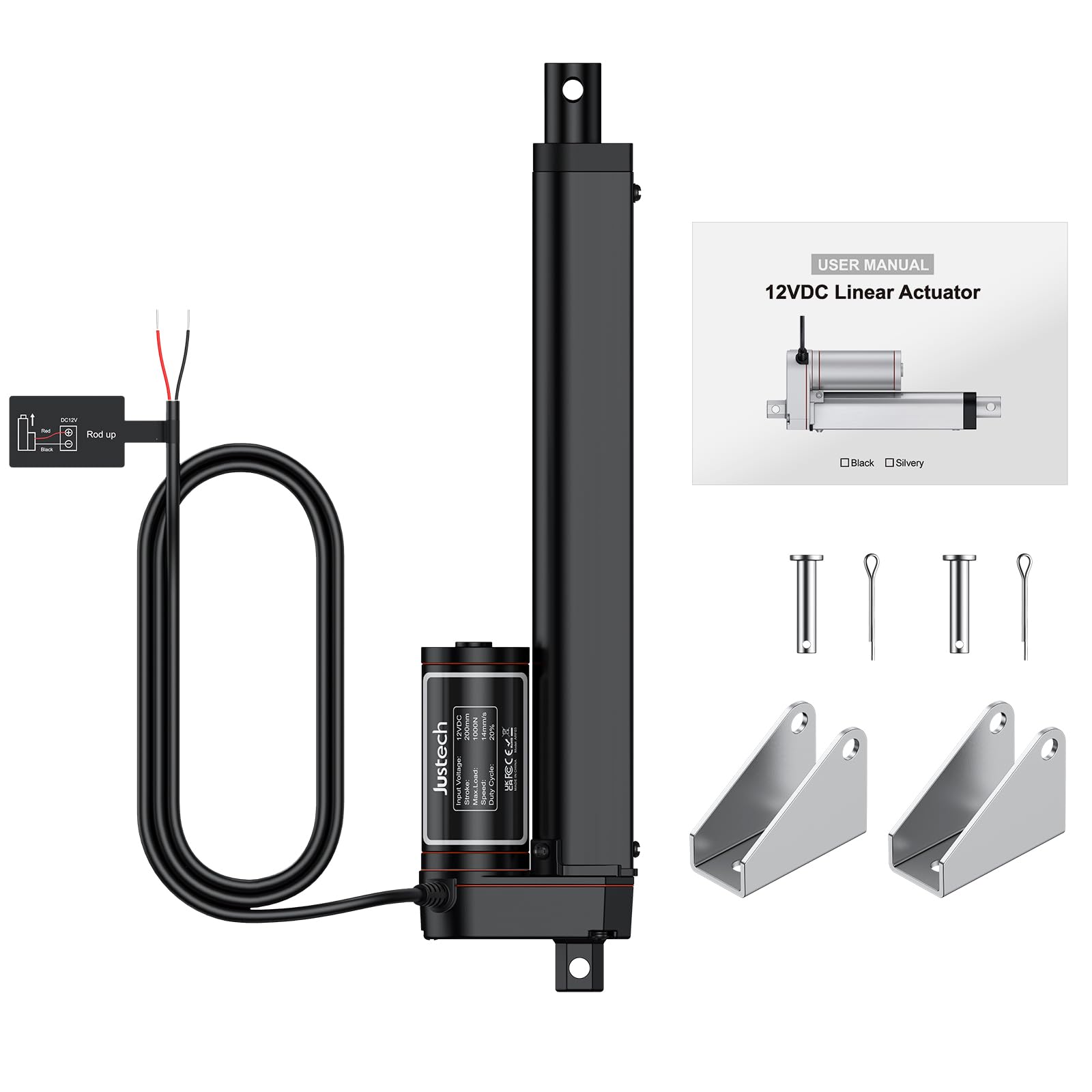 Justech 225 LBS/1000N-8inch/200mm 12V Linear Actuator, Electric Actuator — Amazon image 7