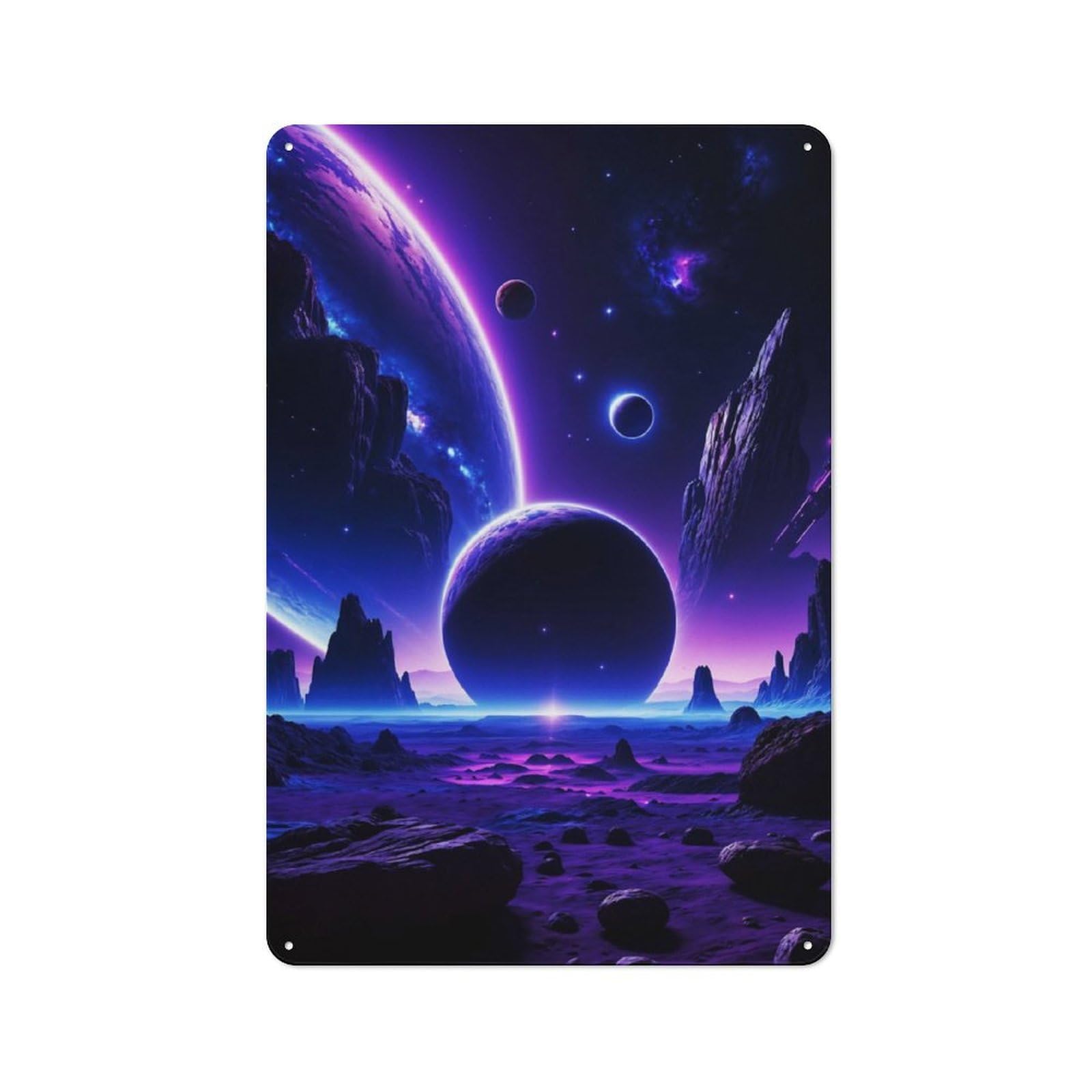 Junmoney Galaxy In Space Rustic Tin Sign 30X20cm For Man Cave Or Games Room, Housewarming Present For People Styling Man Cave And Games Room