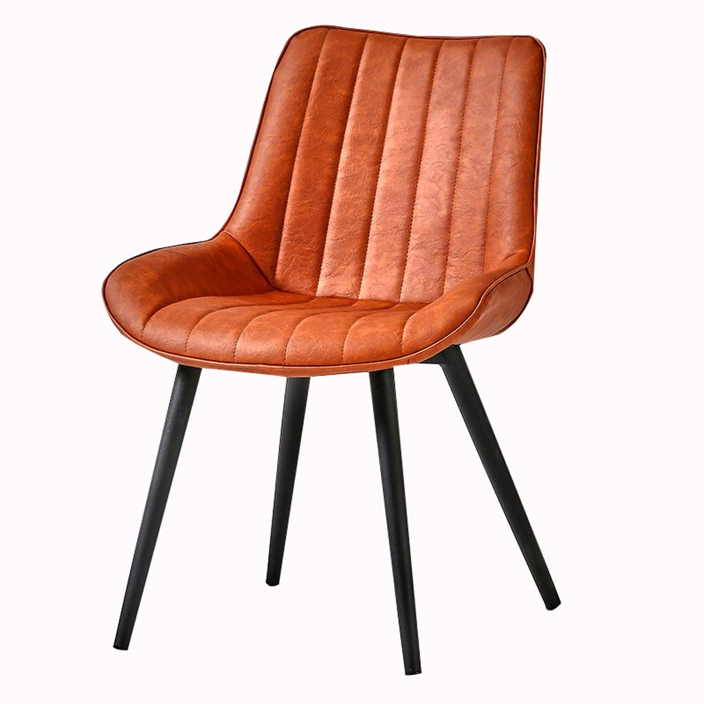 Slish Chaises de salle à manger imperméables en cuir synthétique avec pieds en métal – Chaises d'appoint de cuisine et de salon pour salle à manger moderne (couleur : )