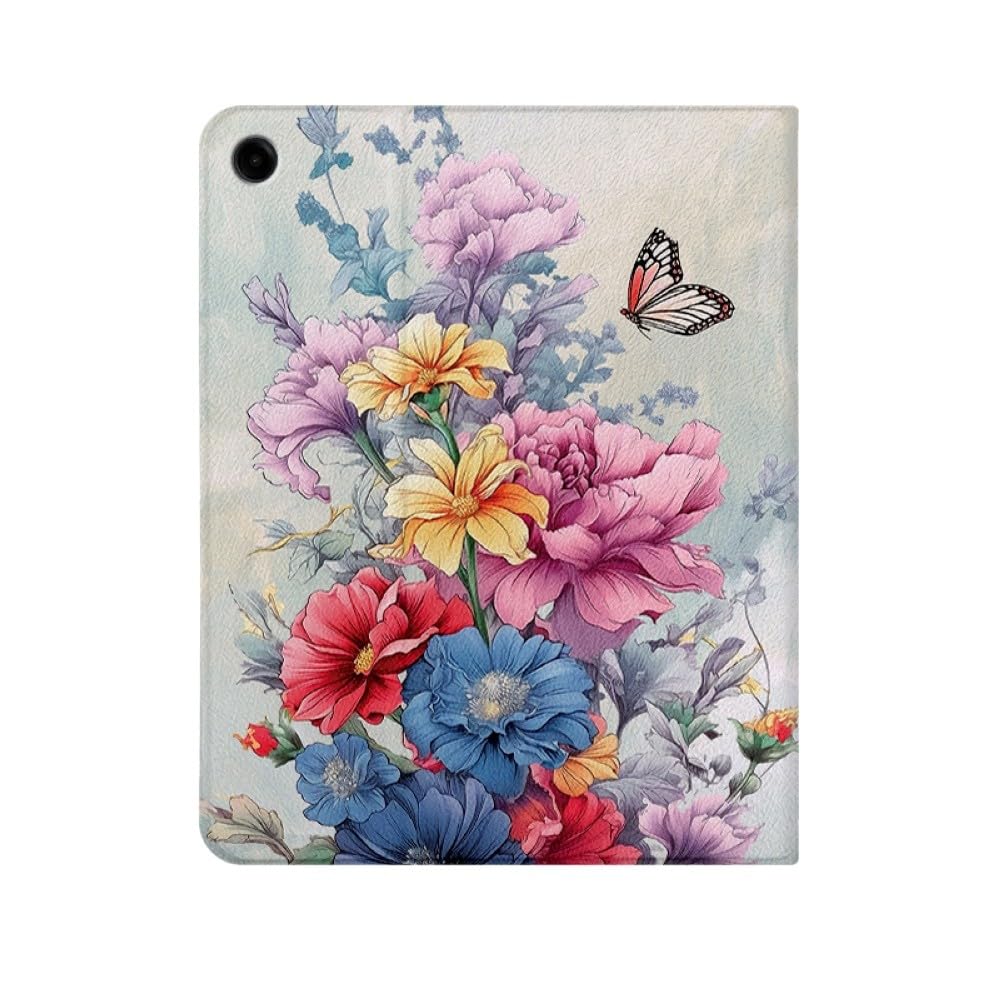 Protection Galaxy Tab S6 Lite 2024 SM-P620 étui tablette fleurs et papillons - 8