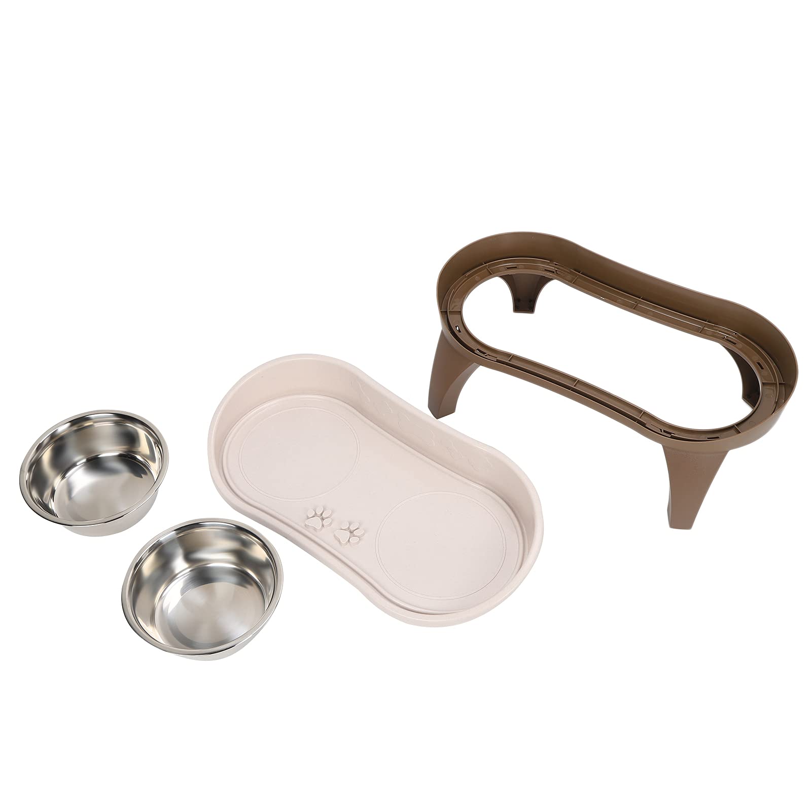 Mesa de comedor para perros con bandeja elevada para comedero con 4 soportes para comedero de perros