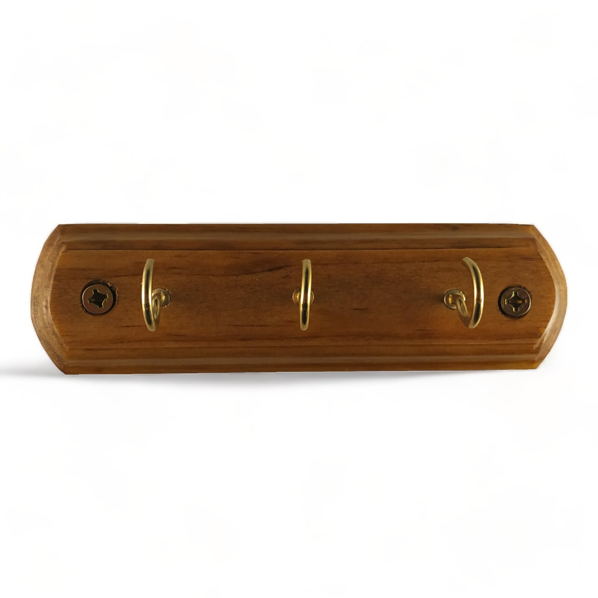 Brico, Compact Wood Key Rack with Molding, Golden Oak