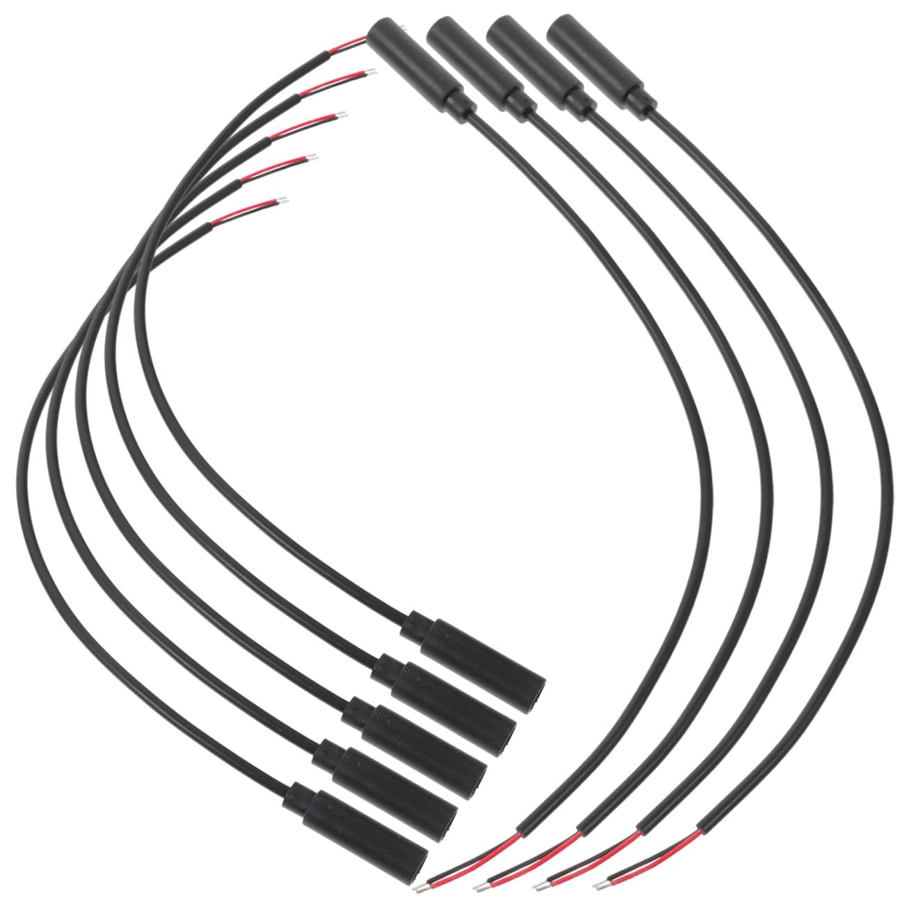 PartyKindom 30pezzi Cavo Audio Mono Con Connettore Femmina Filo Per Riparazione Cuffie Altoparlanti e Dispositivi Audio Nero