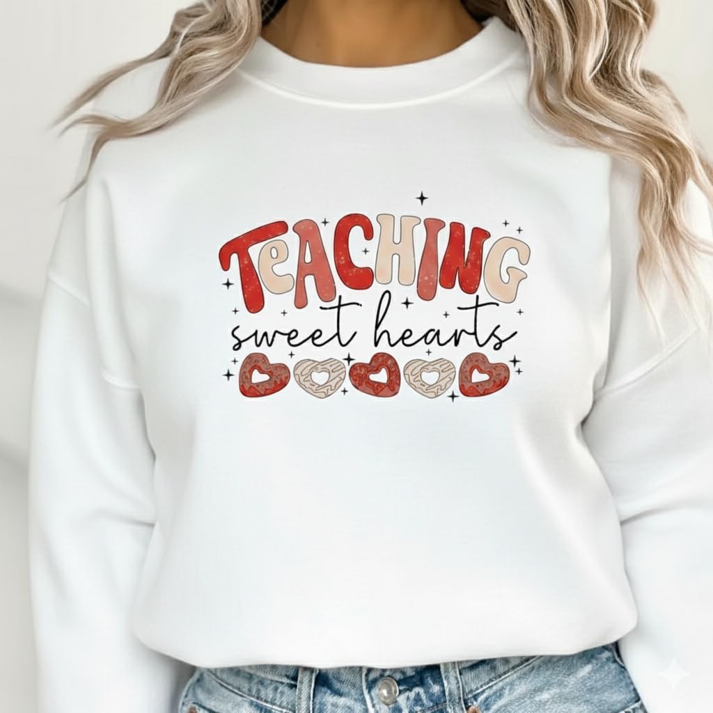 IZI POD Personalized Valentine Teacher Sweatshirt, Coquette Bow Design, Custom Name Sweater for Women, Valentine Gift - Image 4