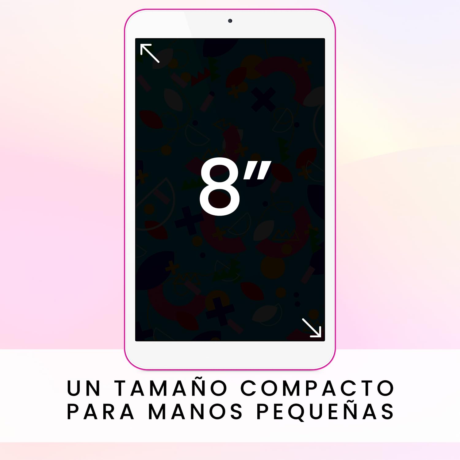 SPC Gravity 3 Mini – Tablet para niños con Pantalla de 8”, Control Parental, 4GB de RAM, 64GB de Almacenamiento Interno Ampliable, 4.000 mAh de batería, USB-C, Android 12 – Color Rosa
