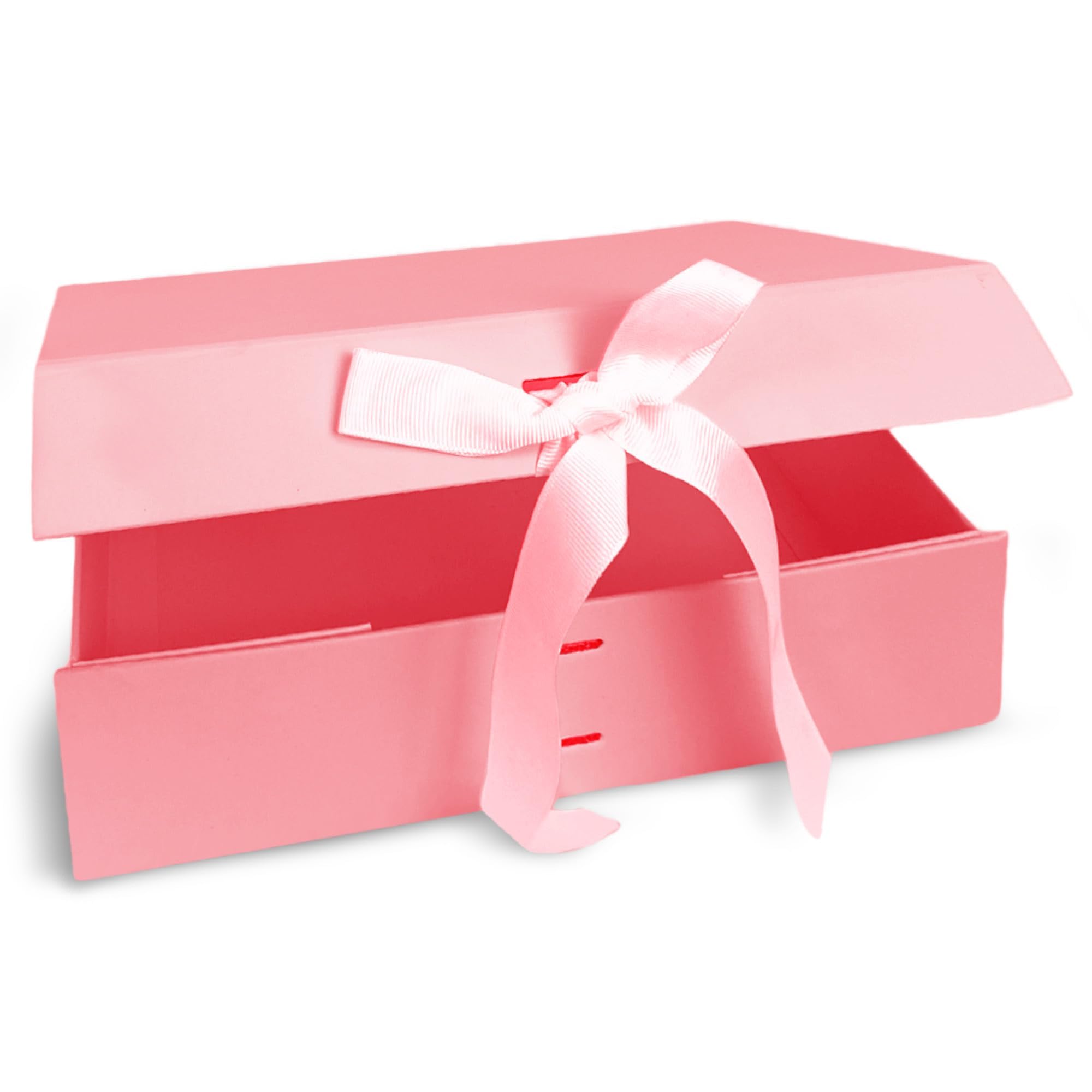 Verpackungswelt Scatola regalo con coperchio, 23 x 17 x 7 cm, confezione da 10 pezzi, con chiusura magnetica e fiocco elegante, perfetta per compleanno, matrimonio, nascita, confezione regalo in rosa