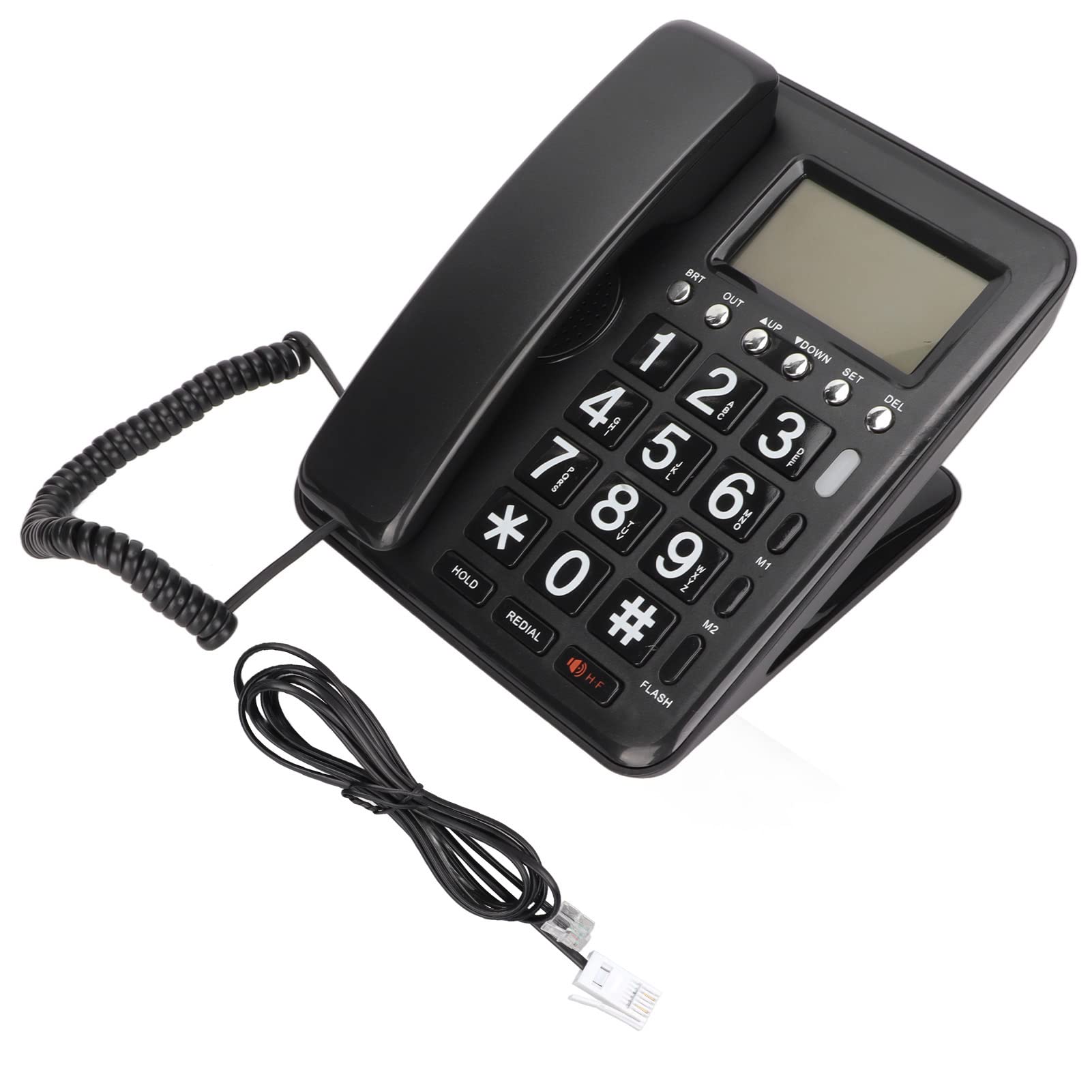 Telefono Fisso Con Calcolatrice E ID Chiamante – Schermo Blu, Tasti Rapidi, Vivavoce, Per Ufficio E Casa