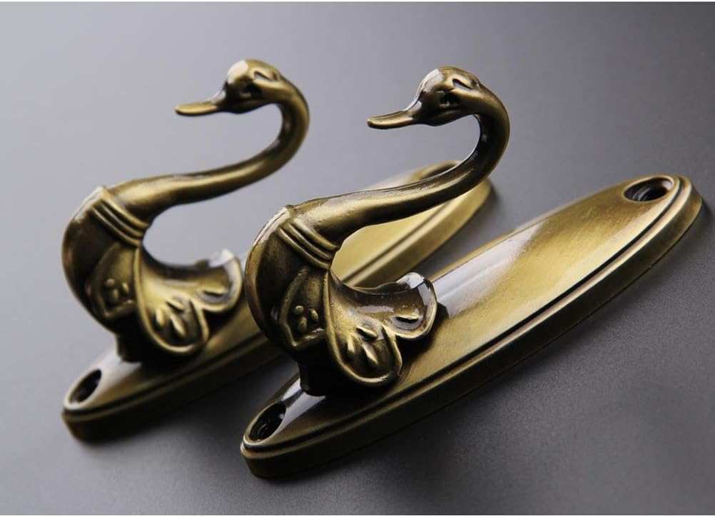 NUOLUX 2psc Swan Style Curtain Tieback Hooks - Bronze - Image 3