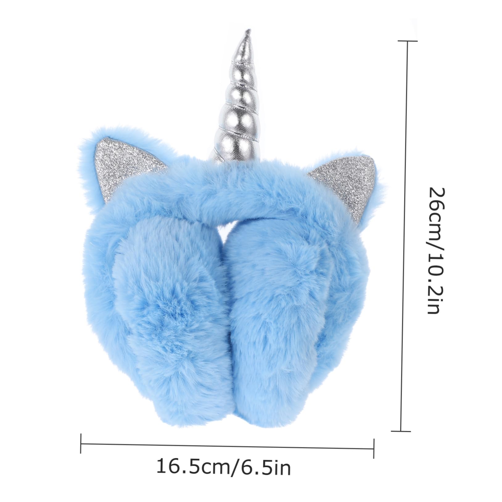 VANZACK Unicorn Earmuffs Ear Muffs for Cute Ear Warmer Adults Fluffy Ear Christmas Presents Christmas Ear Covers Blue Plush