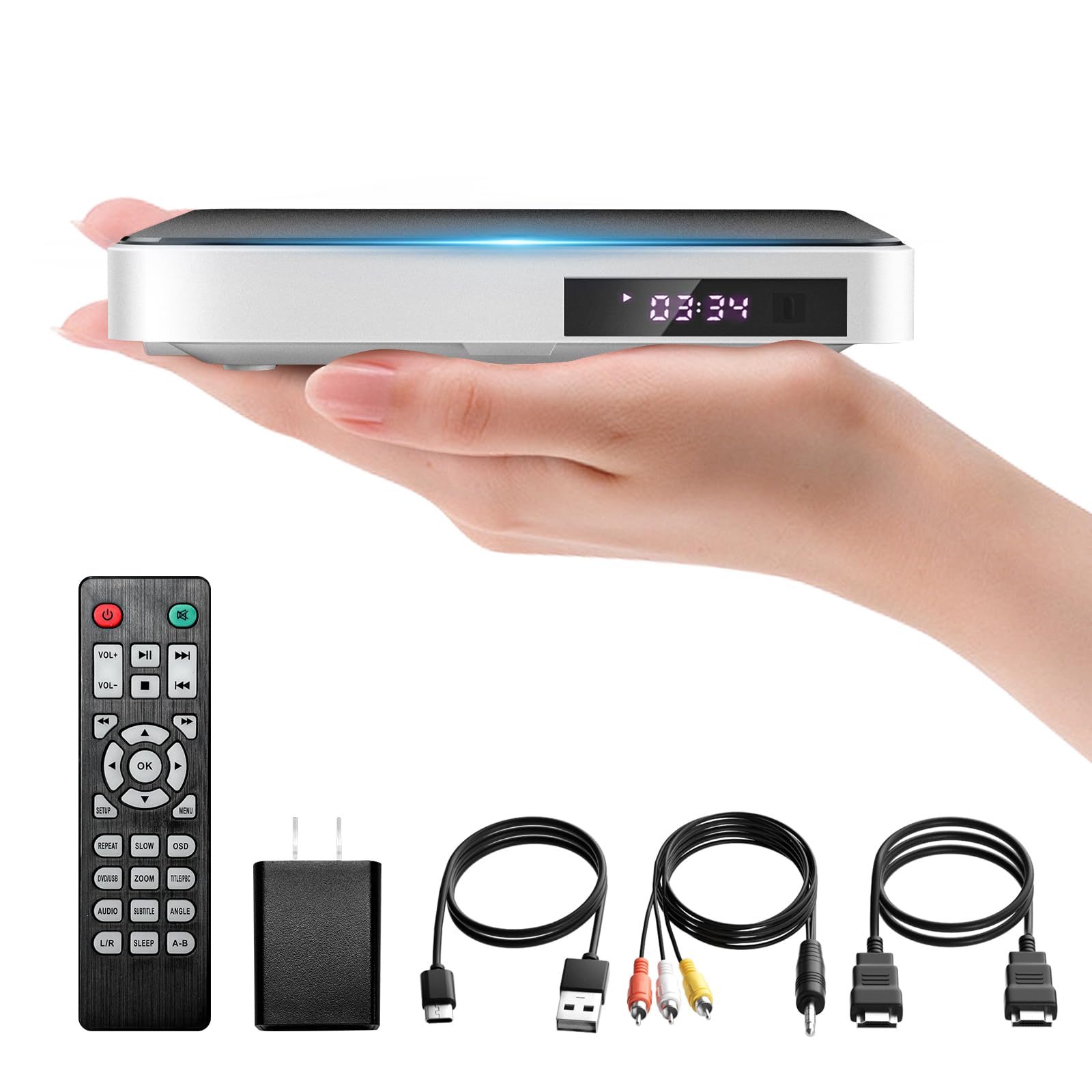 Arafuna Mini DVD Players for TV, DVD Player HDMI with Remote Control and RCA Cord, 1080P HD Region Free DVD Players-picture-18
