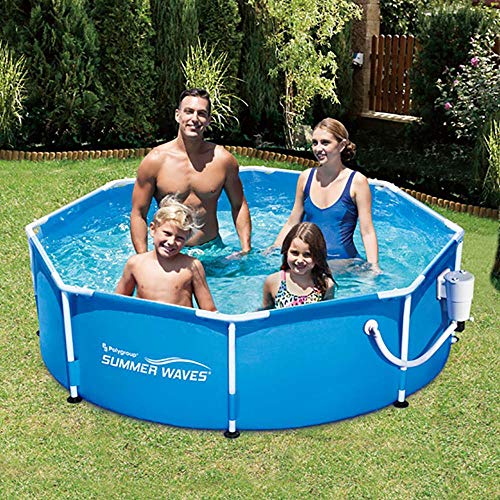 Summer Waves P2000830A Active 8Ft X 30In Outdoor Round Frame Above Ground Swimming Pool Set With Filter Pump And Type D Filter Cartridge, Blue #TOP1