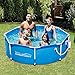 Summer Waves P2000830A Active 8ft x 30in Outdoor Round Frame Above Ground Swimming Pool Set with Filter Pump and Type D Filter Cartridge, Blue
