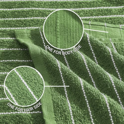 Image of Welspun 2-in-1 Towels for Bath Large Size | 100% Cotton Bath Towel | 250 GSM | High Absorbency & Quick Dry | Soft Feel | Bath Towel for Men & Women | 70 x 150 cm | Apple Green