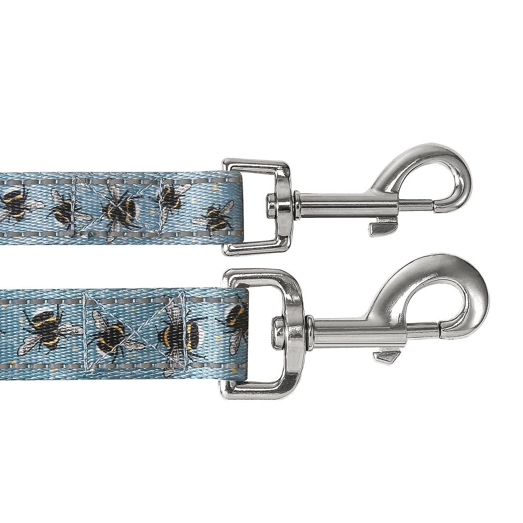 Eco Chic Recycled Dog Lead Double Sided Reflective Machine Washable Pet Leash (Bumble Bees Blue Small) - Image 4
