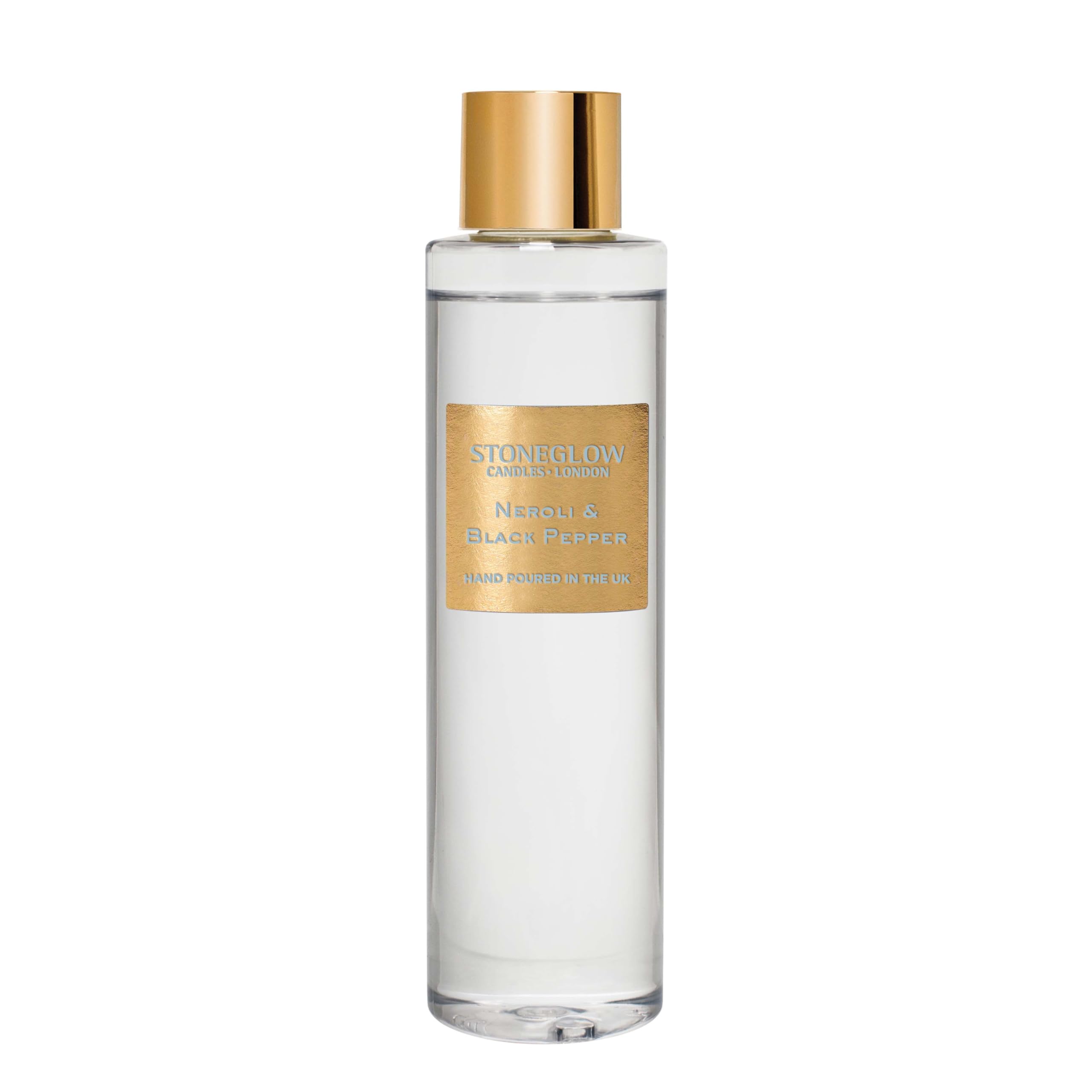 Stoneglow Candles London Gold Stoneglow Luna Collection - Neroli & Black Pepper Scented Reed Diffuser Refill (Glass Bottle) 210Ml
