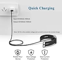 Vista 4 de Cable de carga compatible con cargador Fitbit Ionic, adaptador de cable de cargador USB de repuesto de 3.3 pies para reloj inteligente iónico