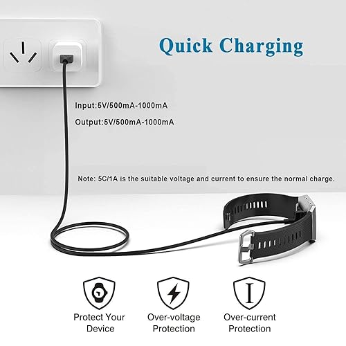 Miniatura 4 de Cable de carga compatible con cargador Fitbit Ionic, adaptador de cable de cargador USB de repuesto de 3.3 pies para reloj inteligente iónico