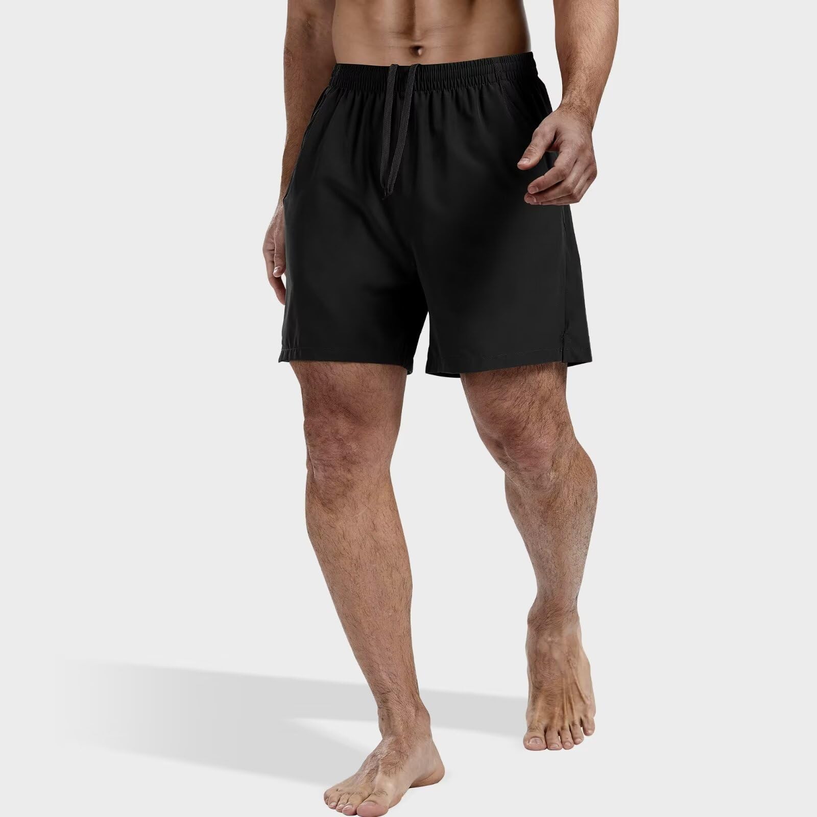 FIONECA 3 Pack Men's Athletic Running Shorts 5 Inch,Quick Dry Gym Workout Shorts with Zip Pockets