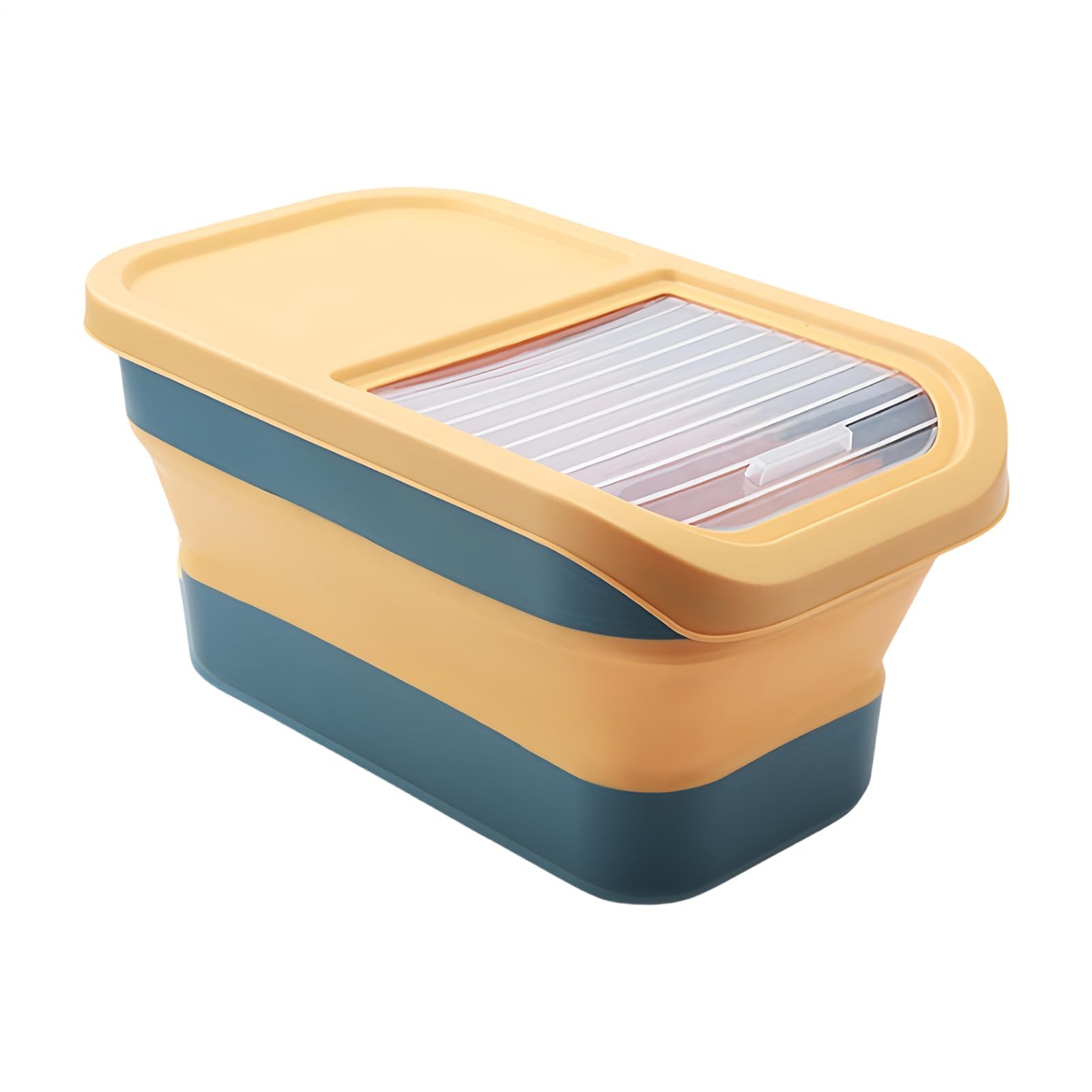 Contenedor de comida para perros y gatos, para 12-15 kg, accesorio para mascotas con tapa trasera y diseño de ruedas para uso doméstico