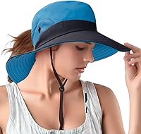 Vista 78 de Rosoz Sombreros para cola de caballo para mujer, protección UV, plegable, de malla ancha, senderismo, playa, pesca, safari de verano 1 paquete-gris