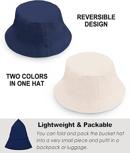 Miniatura 3 de Sombrero de pescador XXL extragrande, unisex, reversible, de algodón, de doble cara, sombrero de pesca, sombrero de verano