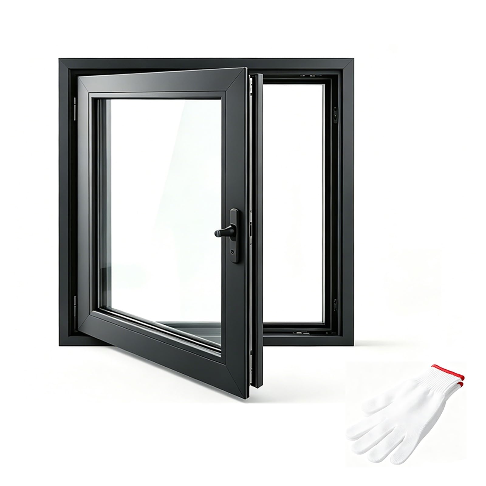 Ventana de sótano gris de 6x12 pulgadas con aluminio grueso y vidrio de 5mm
