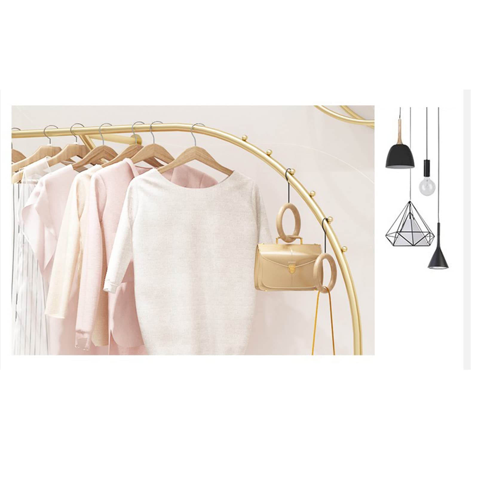UYSELA Articoli per Uso Quotidiano Scaffali per Abiti da Esposizione Creativi in Negozi di Abbigliamento per Boutique per Bambini,Sistema di Scaffali Appendiabiti a Parete per Tubi Industriali,Espo